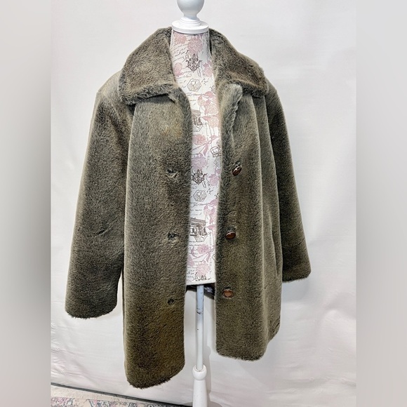 BERNARDO Taupe‎ faux fur Teddy jacket size L. - Picture 4 of 15